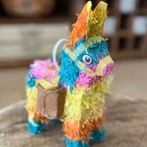 Vintage Adorable Colorful Miniature Donkey Piñata